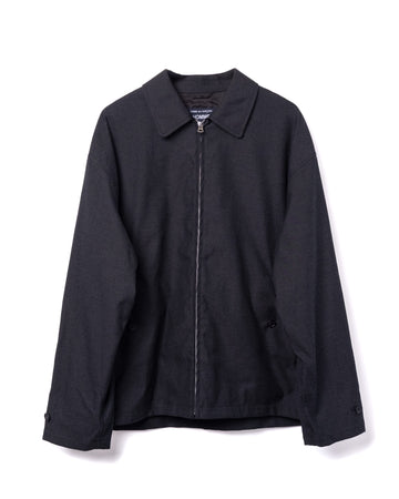 Zip Up Jacket Cotton Wool Charcoal
