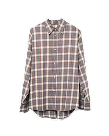 Chisholm Shirt Viscose Ivory Espresso Check