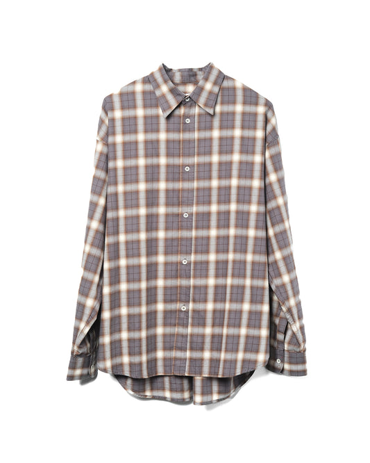 Chisholm Shirt Viscose Ivory Espresso Check