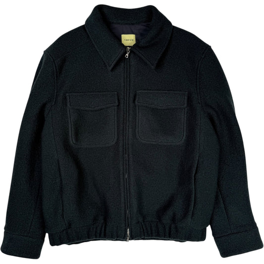 Student Jacket Boiled Wool Blue Green