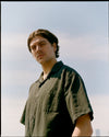 Garment Dyed Sidri Shirt Dark Olive Tencel Linen Cotton