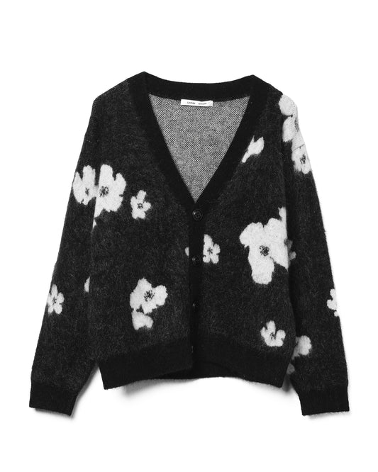 Justus Cardigan Mohair Blend Black Floral