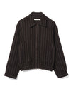 Ares Blouson Wool Blend Brown Stripe