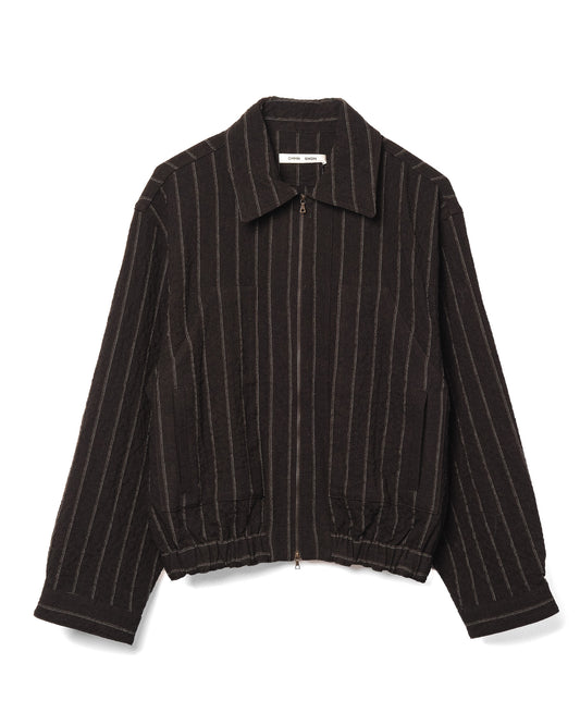 Ares Blouson Wool Blend Brown Stripe