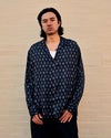 Rhodes Long Sleeve Open Collar Navy