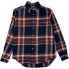 Navy Red Brushed Cotton One Pocket Check Shirt