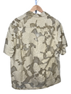 Ture Short Sleeve Camp Shirt Beige Floral Burnout