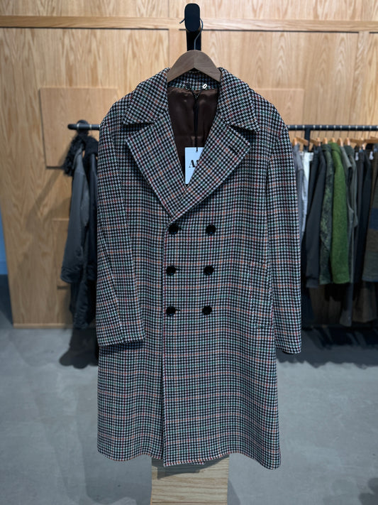 AAthene Double Breasted Coat Multi Houndstooth