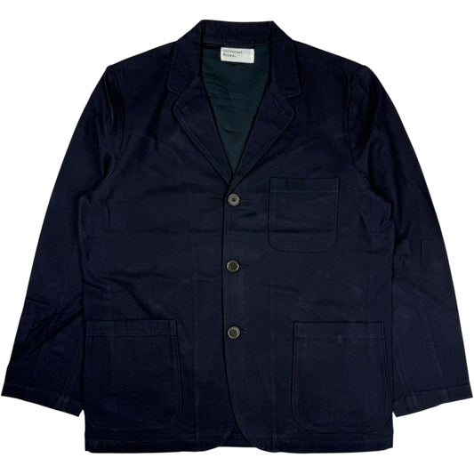 Three Button Jacket Brushed Moleskin Navy