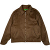 Zip Front Jacket Wool Fur Brown