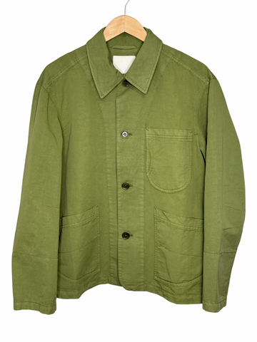 Construction Jacket Green Cotton Linen