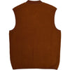 Zip Waistcoat Rust Wool Fleece