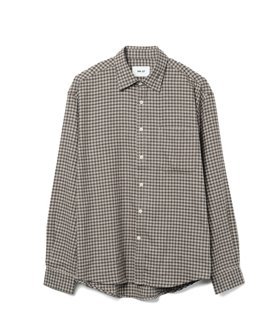 Deon Shirt Cotton Sand Check