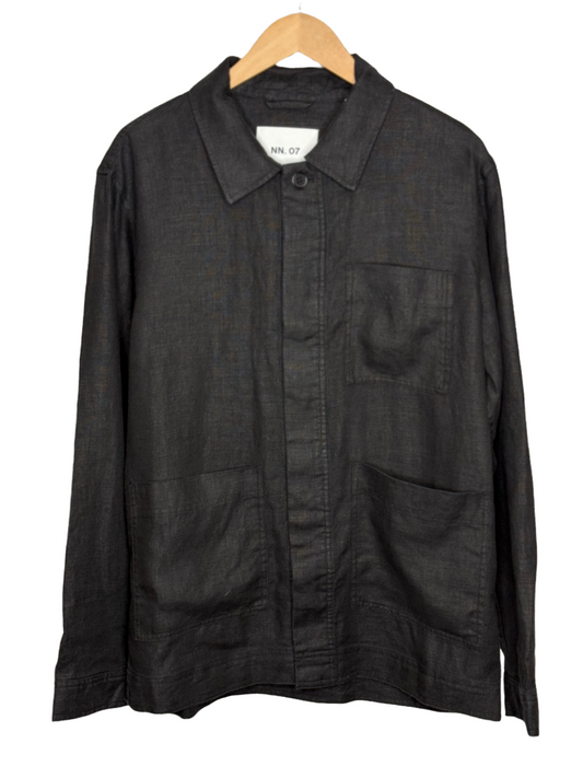 Olav Overshirt Black Linen