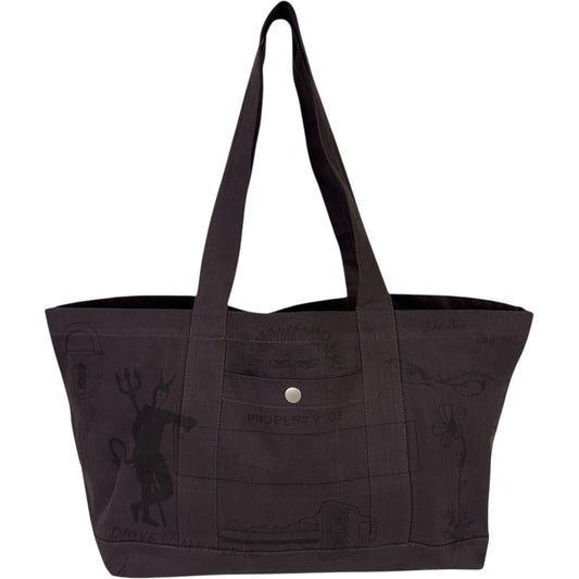 Utility Tote Printed Drawings Earthtone Purple