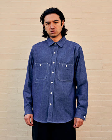 Double Washed 8oz Denim 3-Pocket Work Shirt