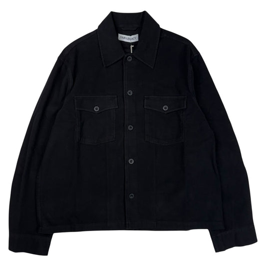 Evening Coach Jacket Black Brushed Cotton