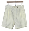Lapa Relaxed Pleated Shorts Off White Cotton