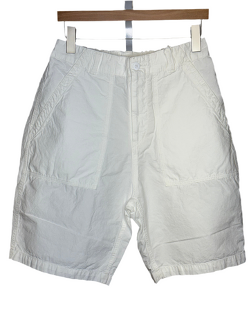 Peg Top Shorts Off White Cotton Hemp