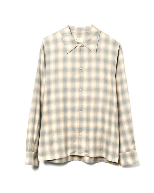Relaxed Long Sleeve Shirt Cotton Green Check