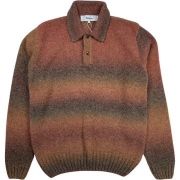 Alapca Long Sleeve Knit Polo Brown