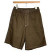 Contrast Stitch Elastic Waist Short Dark Chocolate