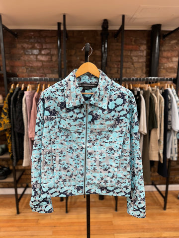 Sky Blue Zip Up Jacket Poly Blend