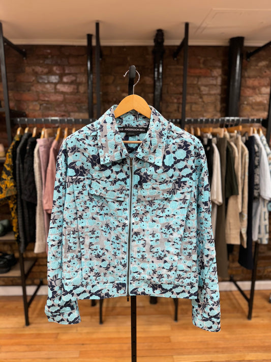 Sky Blue Zip Up Jacket Poly Blend