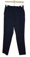 Twill Tapered Loose Fit Pants Navy Polyester Rayon
