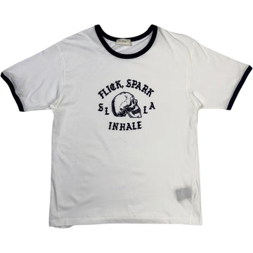 Flick Spark Inhale Ringer Tee White Navy