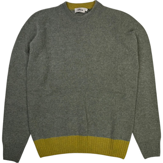 Crewneck Brushed Wool Sweater Light Green Yellow