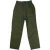 Back Satin Wide Baker Pants Olive Cotton Linen