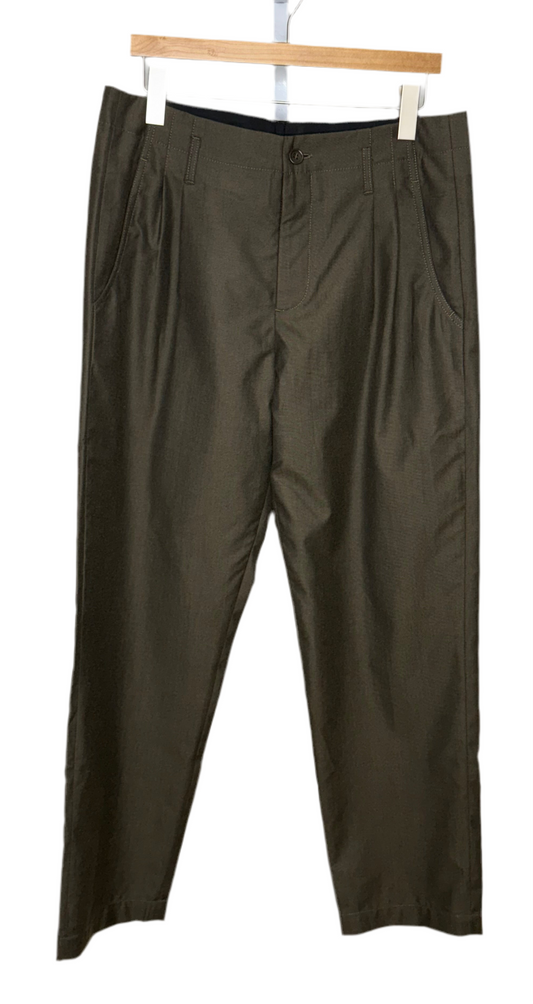 Collins Trouser Olive Portuguese Wool Blend