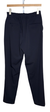 Twill Tapered Loose Fit Pants Navy Polyester Rayon