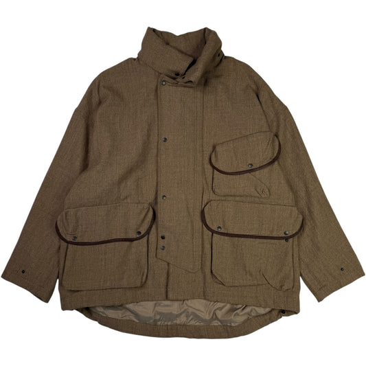 Wool Serge Hunter Jacket Top Cab Brown Leather Trim