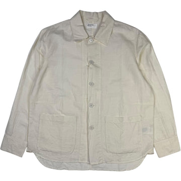 Ecru Linen Cotton Shirting Travail Overshirt