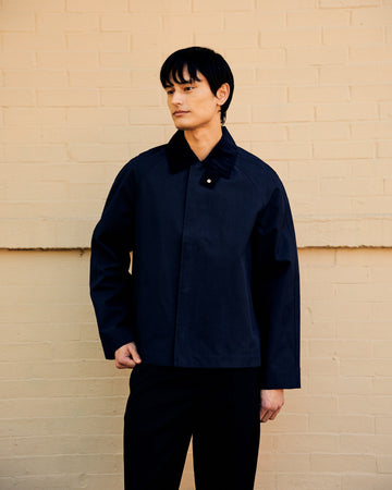 Short Raglan Coat Navy