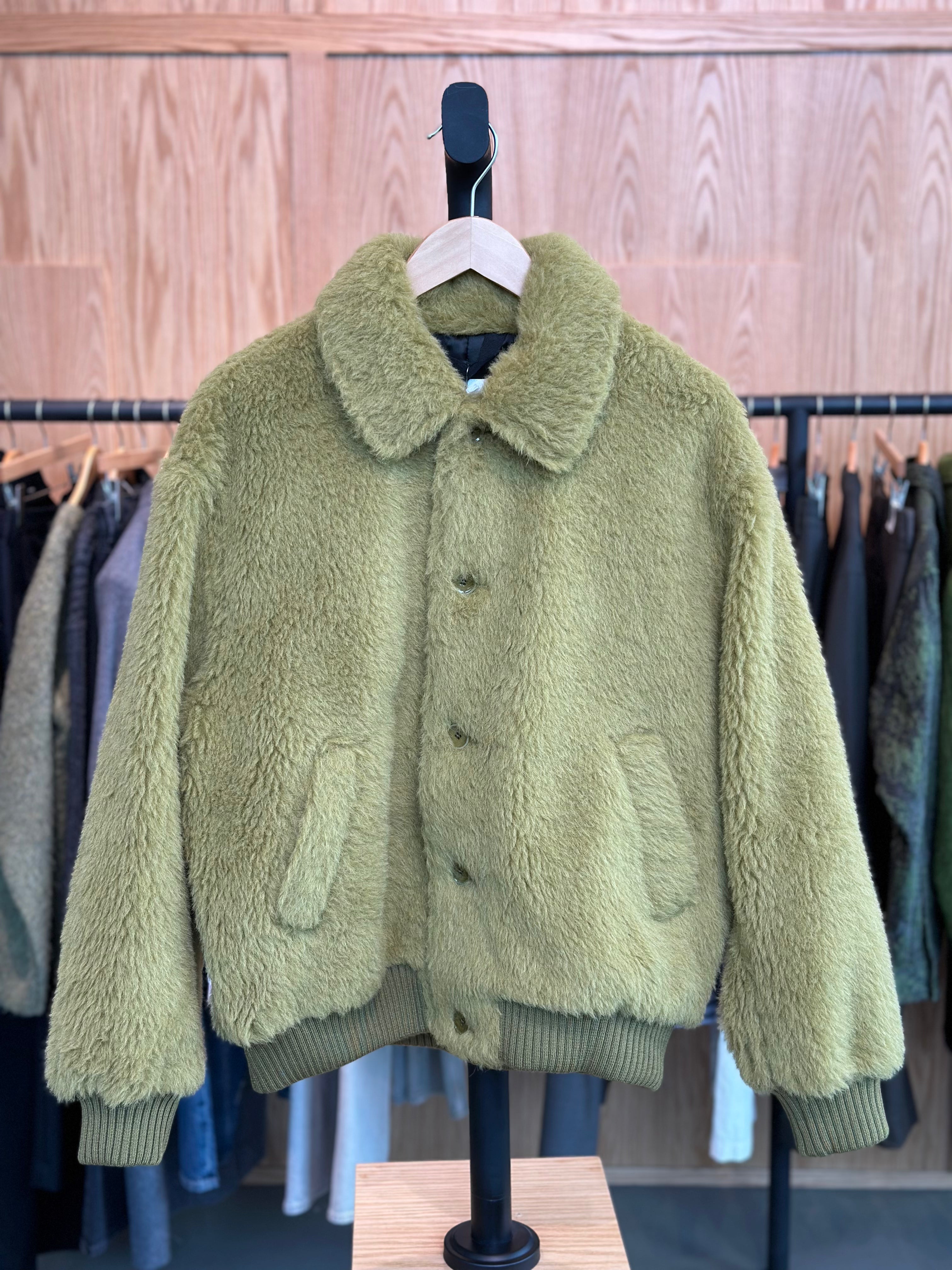 Bombon Bomber Jacket Green Alpaca Blend – Cueva