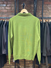 Button Down Polo Green Wool Silk Blend