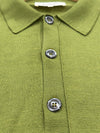 Button Down Polo Green Wool Silk Blend