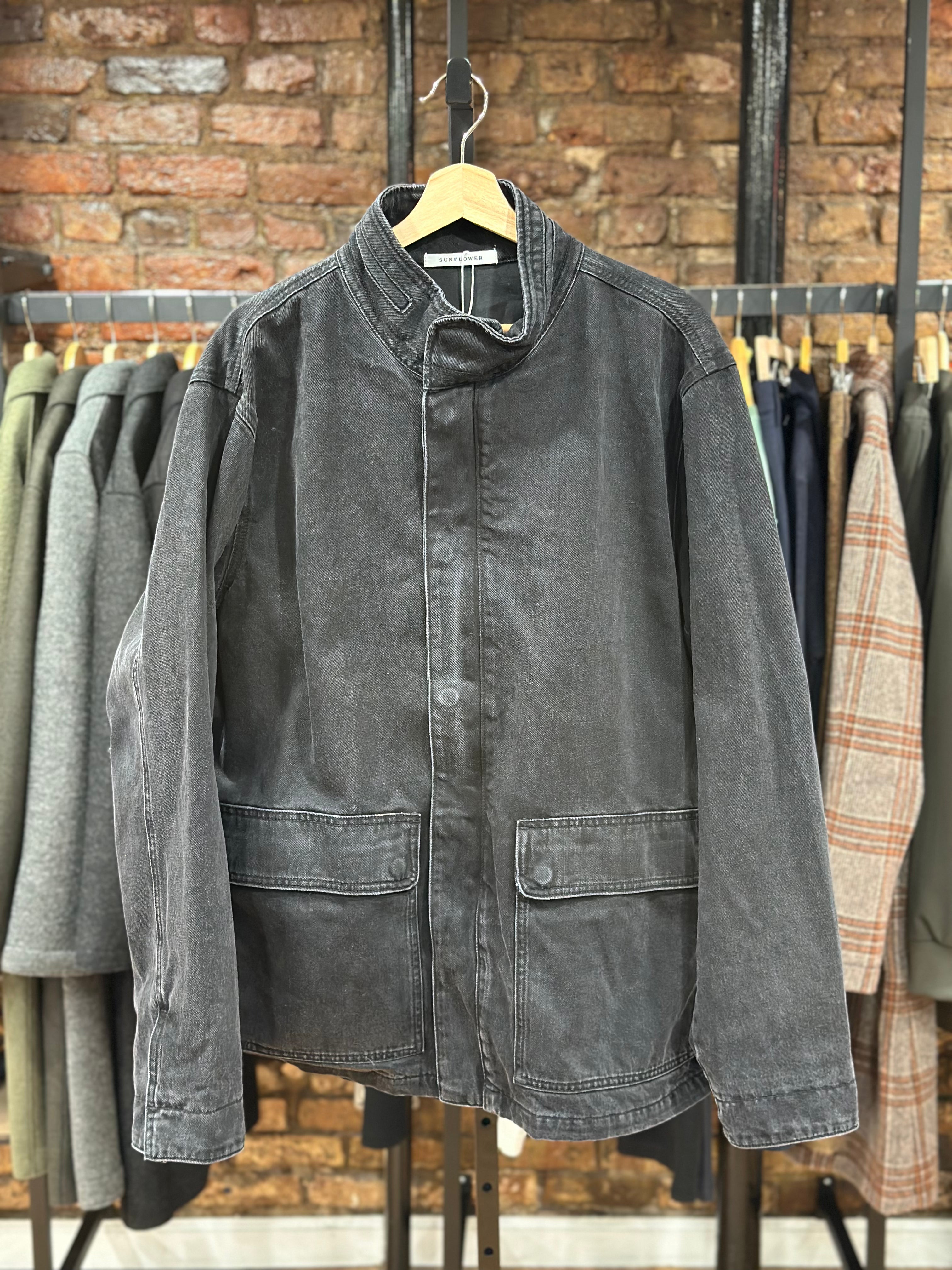 Fatigue Jacket Black Washed Denim – Cueva