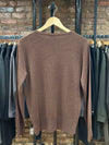 Aappio Brown Round Neck Wool Acrylic Blend Sweater