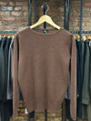 Aappio Brown Round Neck Wool Acrylic Blend Sweater