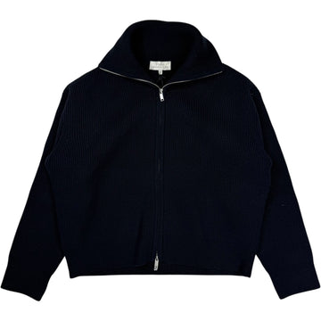 Sandos Ribbed Knit Full Zip Navy