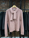 Seth Scarf Cardigan Merino Wool Blush