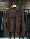 Seth Scarf Cardigan Merino Wool Brown