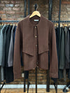 Seth Scarf Cardigan Merino Wool Brown