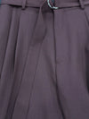 Omari Belted Trouser Lightweight Wool Burgandy