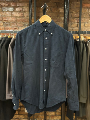 One Pocket Navy Waffle Dobby Button Front Shirt