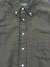 One Pocket Green Brushed Button Front Shirt